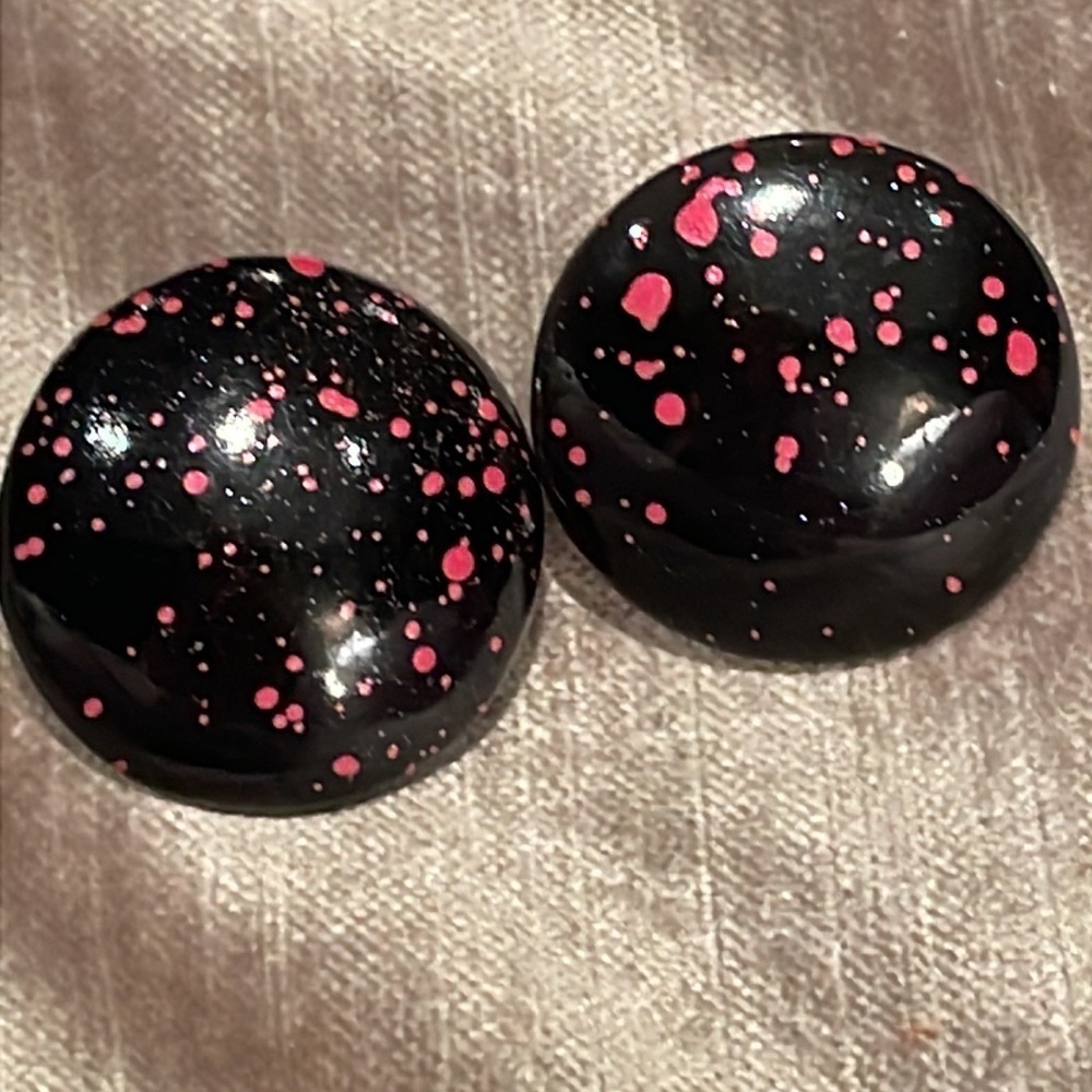 80’s Paint Splatter Button Earrings